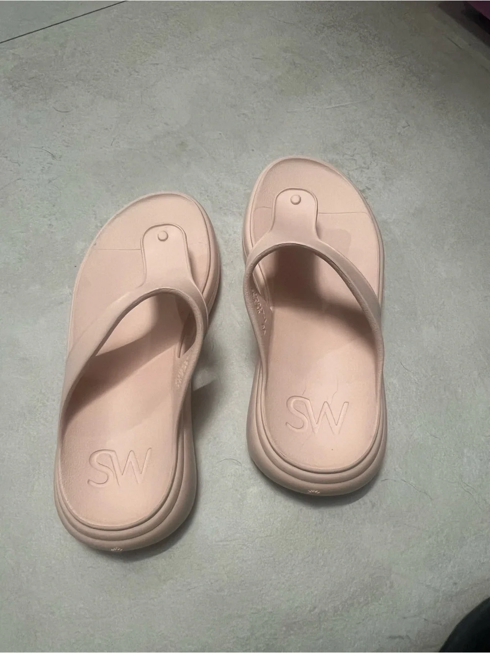 Stuart Weitzman Rosewater Stuflex T-Strap Slide